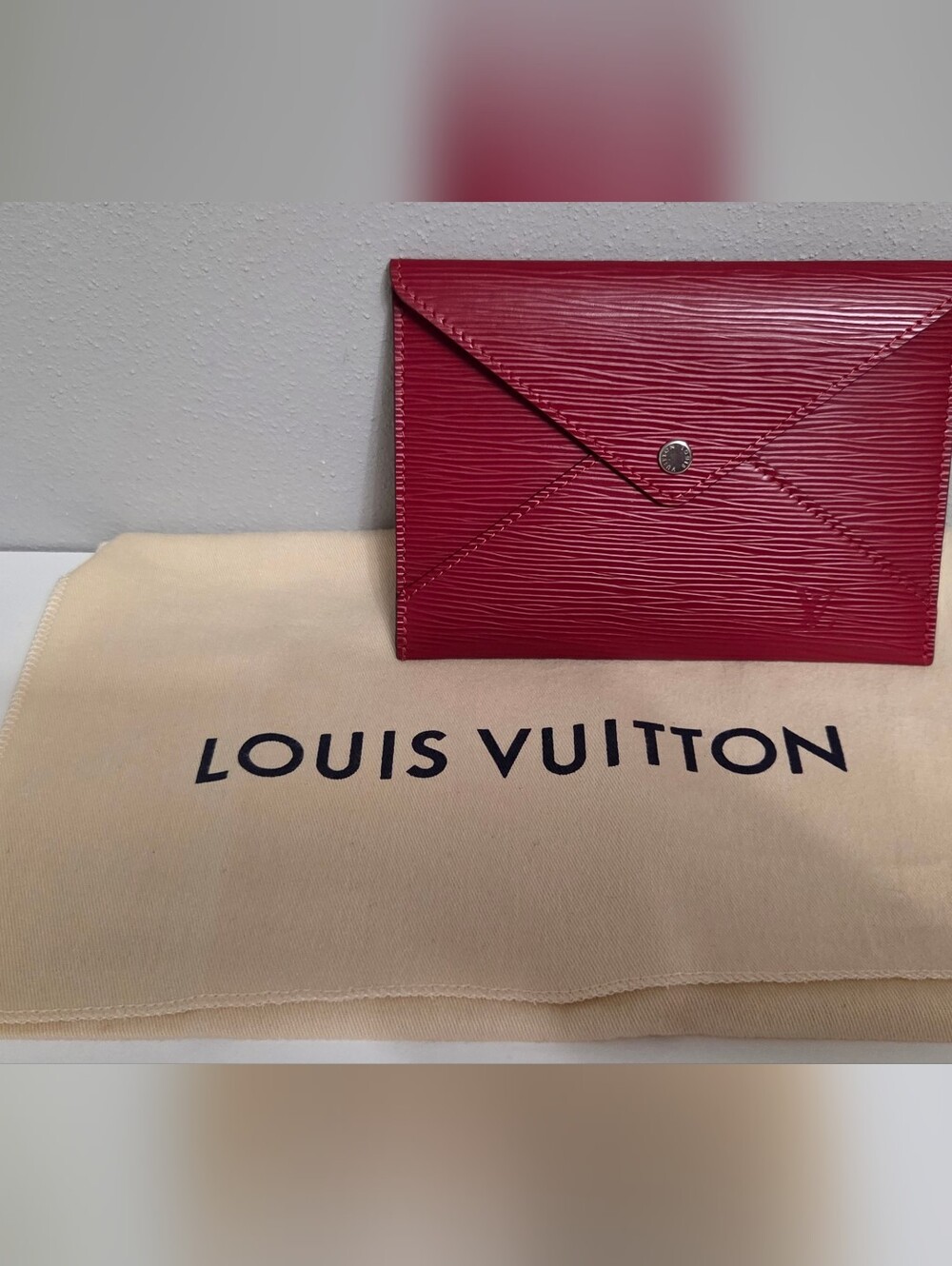 LV Red Epi Medium Kiragami Envelope